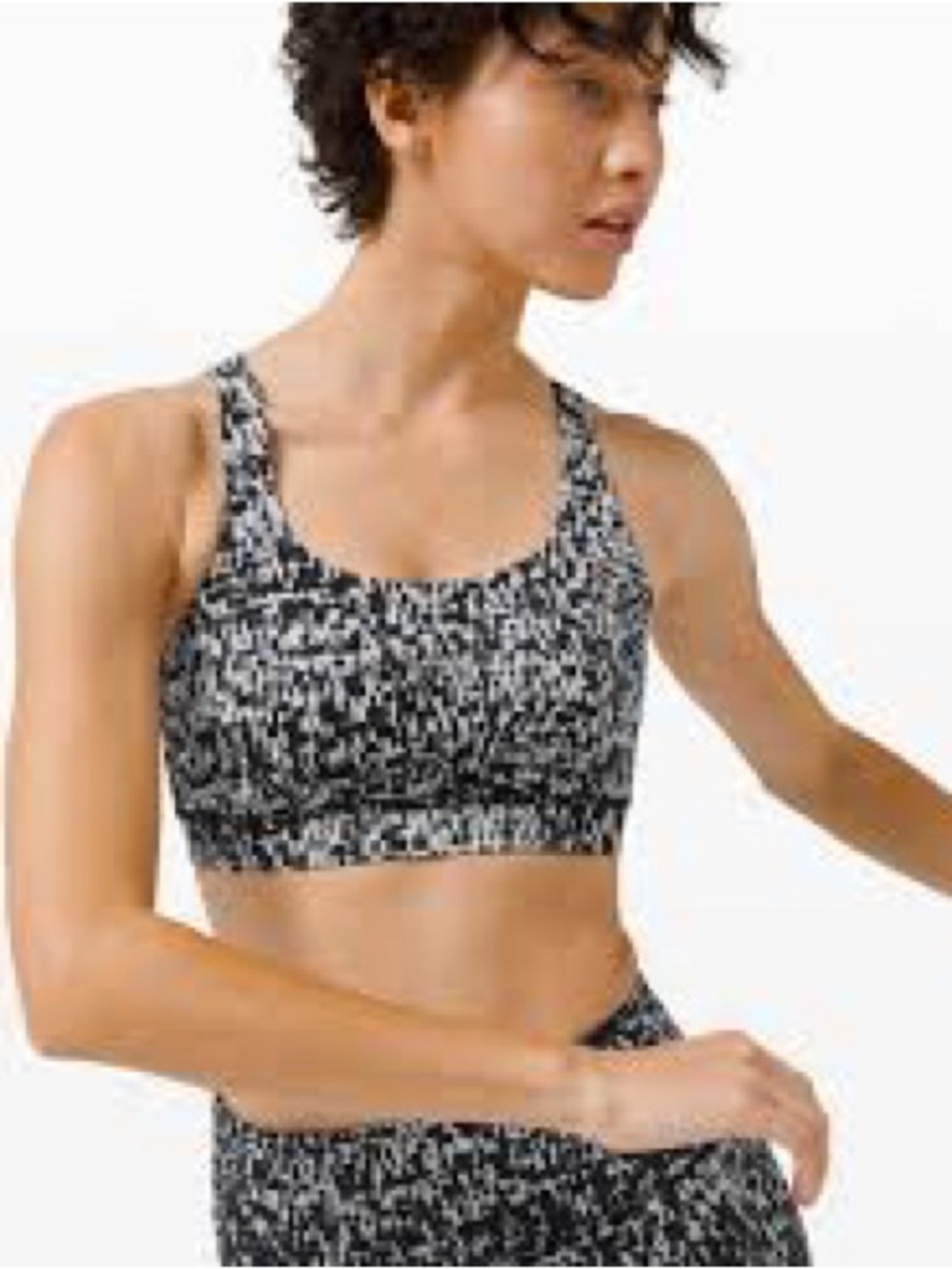 Lululemon energy sports bra in Urban Block Ice Grey Black- size 2